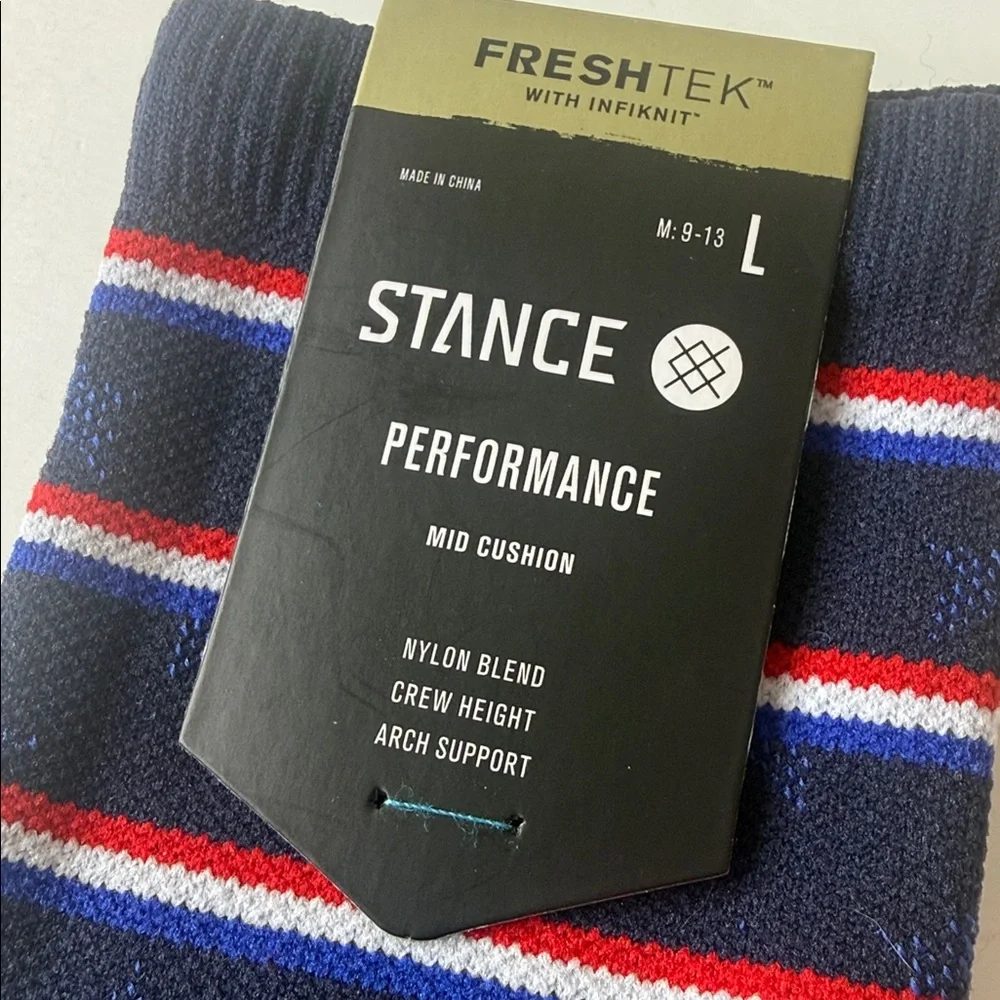 Stance Performance Socks. 2 Pairs. American / Patriotic. Size Large.